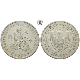 Weimarer Republik, 3 Reichsmark 1930, Vogelweide, A, vz+, J. 344