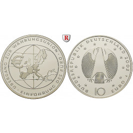 Bundesrepublik Deutschland, 10 Euro 2002, Einführung des Euro, F, PP, J. 490