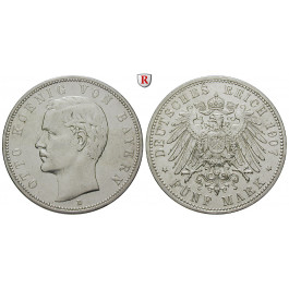 Deutsches Kaiserreich, Bayern, Otto, 5 Mark 1907, D, ss+, J. 46