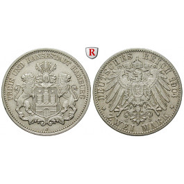 Deutsches Kaiserreich, Hamburg, 2 Mark 1904, J, ss+, J. 63