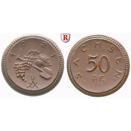 Nebengebiete, Freistaat Sachsen, 50 Pfennig 1921, vz, J. N54
