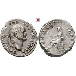 Römische Kaiserzeit, Vespasianus, Denar 75, ss+/ss