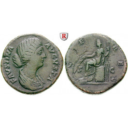 Römische Kaiserzeit, Faustina II., Frau des Marcus Aurelius, Sesterz 161-175, ss