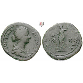 Römische Kaiserzeit, Faustina II., Frau des Marcus Aurelius, Sesterz, ss/f.ss