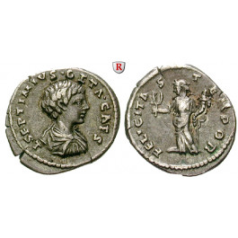 Römische Kaiserzeit, Geta, Caesar, Denar 198, ss