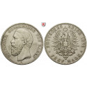 German Empire, Baden, Friedrich I., 5 Mark 1876, G, vf, J. 27
