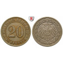 German Empire, Standard currency, 20 Pfennig 1892, A, xf / xf-unc, J. 14