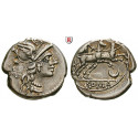 Roman Republican Coins, Anonymous, Denarius 143 BC, good vf