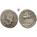 Roman Republican Coins, M. Lucilius Rufus, Denarius 101 BC, vf