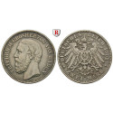 German Empire, Baden, Friedrich I., 2 Mark 1901, G, good vf, J. 28