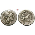 Roman Republican Coins, C. Titinius, Denarius 141 BC, vf