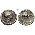 Roman Republican Coins, L. Manlius Torquatos, Denarius 113-112 BC, vf