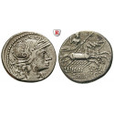 Roman Republican Coins, L. Minucius, Denarius 133 BC, vf