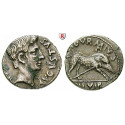 Roman Imperial Coins, Augustus, Denarius 19-18 BC, good VF
