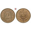 German Empire, Standard currency, 2 Pfennig 1875, J, nearly FDC, J. 2
