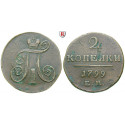 Russia, Paul I, 2 Kopeks 1799, good vf