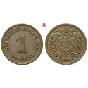 German Empire, Standard currency, 1 Pfennig 1900, E, nearly FDC, J. 10