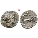 Roman Republican Coins, L. Flaminius Chilo, Denarius 109-108 BC, good vf