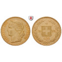 Switzerland, Swiss Confederation, 20 Franken 1883-1896, 5.81 g fine, vf-xf