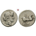 Roman Republican Coins, Q. Titius, Denarius 90 BC, vf