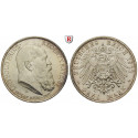 German Empire, Bayern, Luitpold, Prinzregent, 3 Mark 1911, On his 90th birthday, D, good xf, J. 49