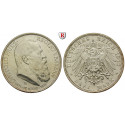 German Empire, Bayern, Luitpold, Prinzregent, 3 Mark 1911, On his 90th birthday, D, nearly xf / good xf, J. 49