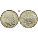 German Empire, Bayern, Luitpold, Prinzregent, 3 Mark 1911, On his 90th birthday, D, xf / xf-unc, J. 49