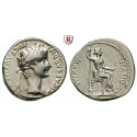 Roman Imperial Coins, Tiberius, Denarius 14-37, good vf