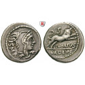 Roman Republican Coins, L. Thorius Balbus, Denarius 105 BC, vf