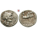 Roman Republican Coins, Cn. Domitius Ahenobarbus, Denarius 116-115 BC, good vf