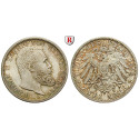 German Empire, Württemberg, Wilhelm II., 2 Mark 1912, F, xf-unc, J. 174