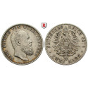 German Empire, Württemberg, Karl, 2 Mark 1876, F, vf, J. 172