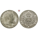 German Empire, Württemberg, Wilhelm II., 5 Mark 1901, F, vf, J. 176