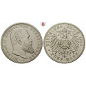 German Empire, Württemberg, Wilhelm II., 5 Mark 1906, F, good vf, J. 176