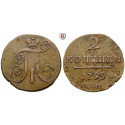 Russia, Paul I, 2 Kopeks 1799, vf