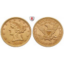 USA, 5 Dollars 1900, 7.52 g fine, nearly xf