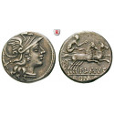 Roman Republican Coins, Decimius Flavus, Denarius 150 BC, good vf