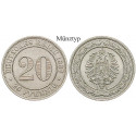 German Empire, Standard currency, 20 Pfennig 1888, D, nearly vf, J. 6