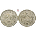 Weimar Republic, Standard currency, 3 Mark 1924, D, good xf, J. 312