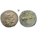 Roman Republican Coins, Anonymous, Denarius 209-208 BC, xf