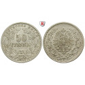 German Empire, Standard currency, 50 Pfennig 1877, D, nearly xf, J. 8