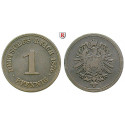 German Empire, Standard currency, 1 Pfennig 1876, A, good VF, J. 1
