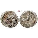 Roman Republican Coins, D. Silanus, Denarius 91 BC, good vf