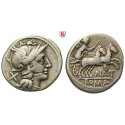 Roman Republican Coins, Pinarius Natta, Denarius 155 BC, vf