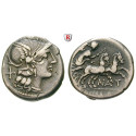 Roman Republican Coins, Pinarius Natta, Denarius 155 BC, vf