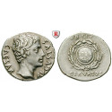 Roman Imperial Coins, Augustus, Denarius about 19 BC, nearly EF