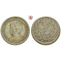 Netherlands, Kingdom Of The Netherlands, Wilhelmina I., 25 Cents 1913, nearly vf