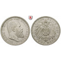German Empire, Württemberg, Wilhelm II., 2 Mark 1907, F, vf-xf, J. 174