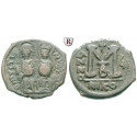 Byzantium, Justin II, Follis year 7 = 571-572, vf