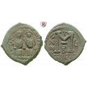 Byzantium, Justin II, Follis year 6 = 570-571, vf